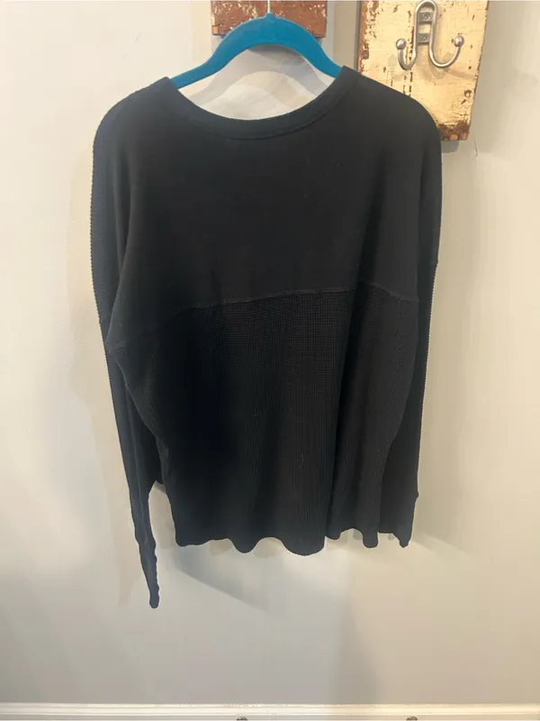 OFFLINE By Aerie Wow! Waffle Henley T-Shirt - True Black - Image 3