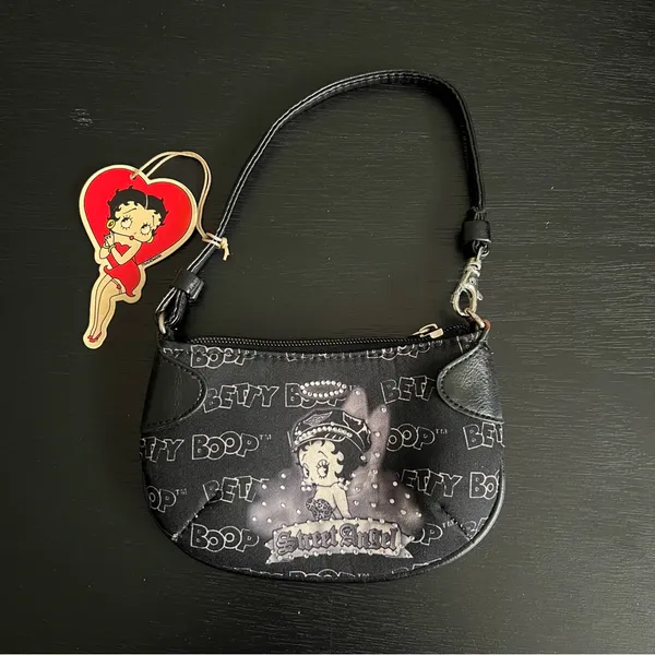 New Vintage 2006 Betty Boop Street Angel Black Handbag Purse Coquette Wristlet - Image 2