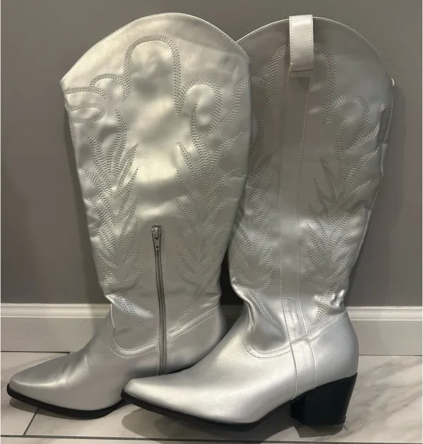 Altar'd State Arula Viola Wide Width & Calf Boots Silver - Image 3