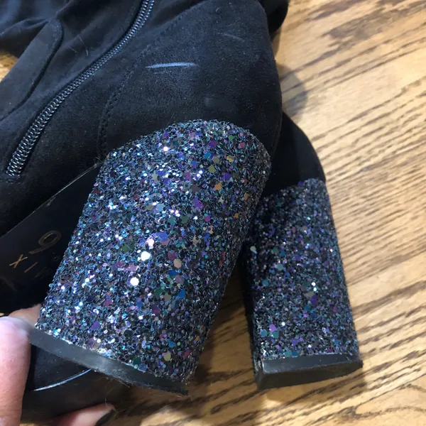 Mix No. 6 Huven Boots Tall Glitter Heel Black - Image 6