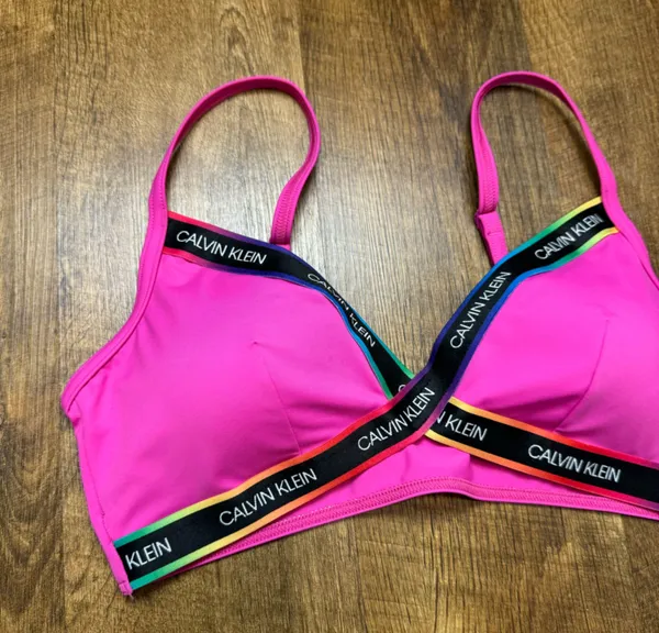 Calvin Klein Pink Branded Strappy Bikini Set Sz L/XL - Image 6