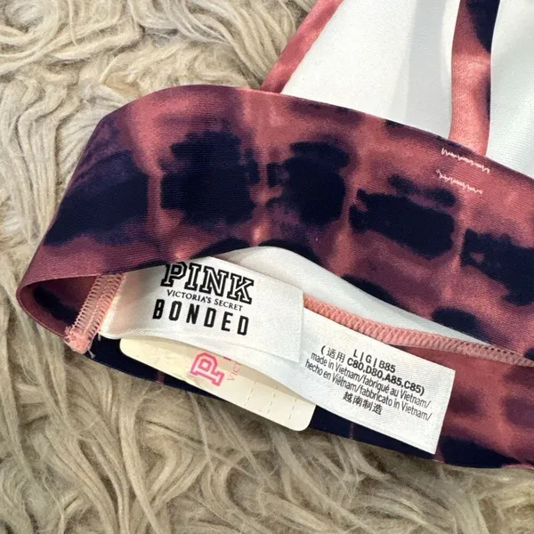 NWT Victoria’s Secret Pink Bonded Strappy Bralette Bra Tie Dye Size Large - Image 2