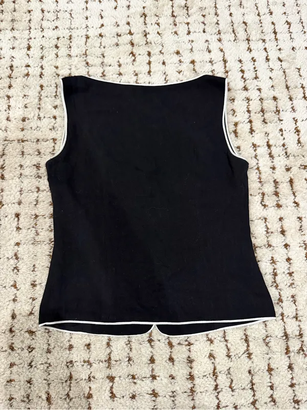 Charcoal Clothing — Black w/ white trim button down - Image 5