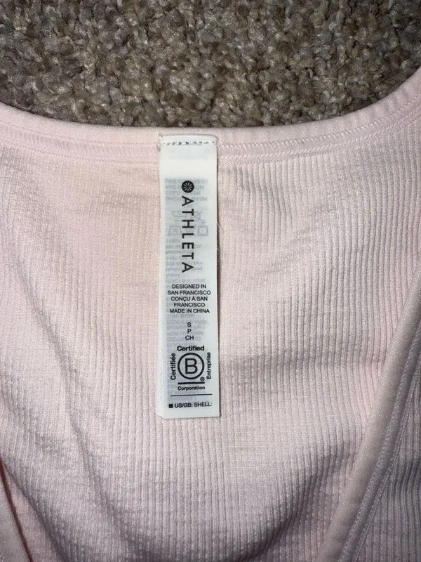 Athleta Tank Top V-Neck Ribbed Crop - Image 3