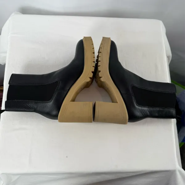 DV by Dolce Vita‎ Jetty Vegan Leather Chelsea Chunky Boot in Black Tan Size 7 - Image 5