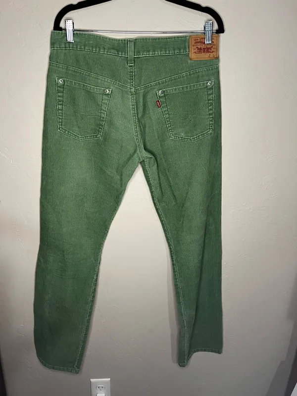 Levis Vintage‎ Y2K Green Corduroy Straight-Leg Button Fly Pants - Image 7