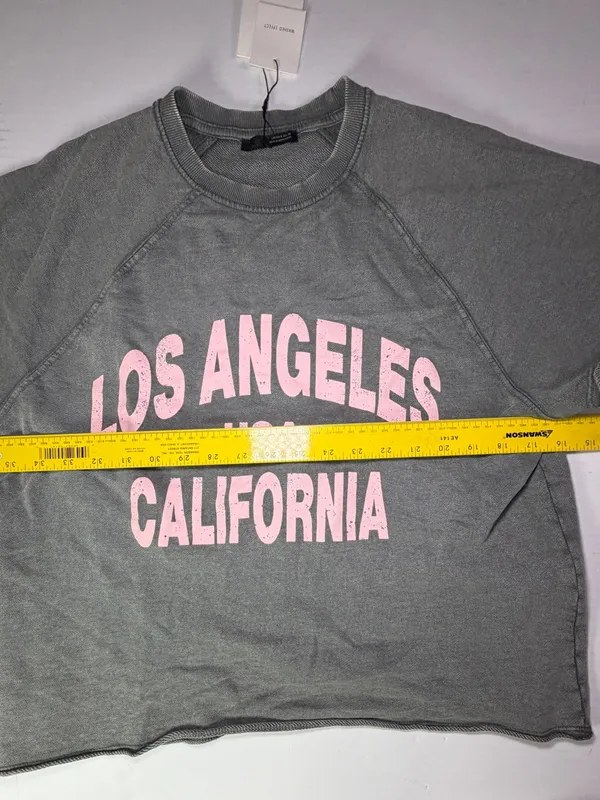 Zara Gray Graphic Tee with Pink Los Angeles Print - Image 4