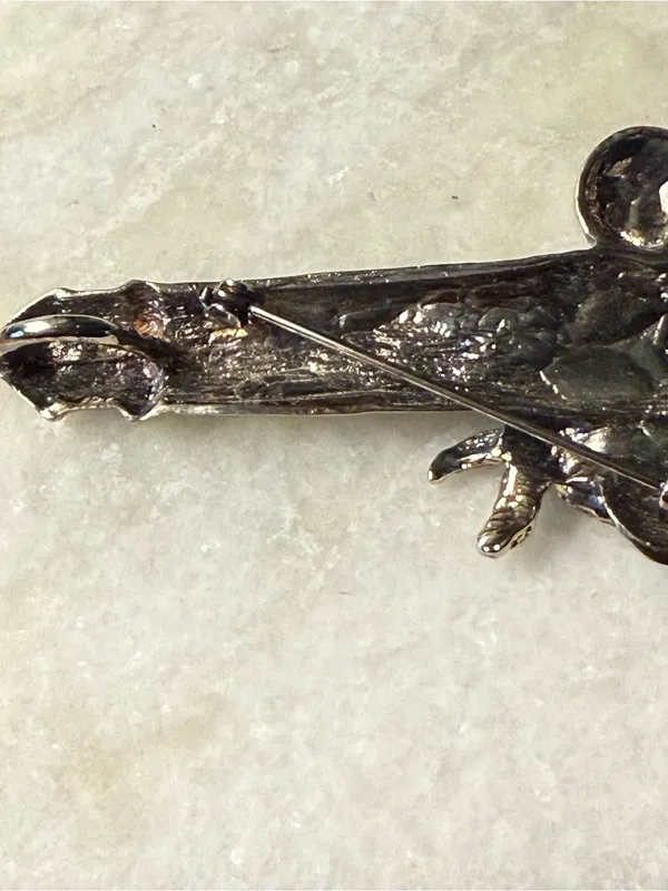 Silver Tone Nautical Lighthouse Pin with Seashell Accents - Image 5