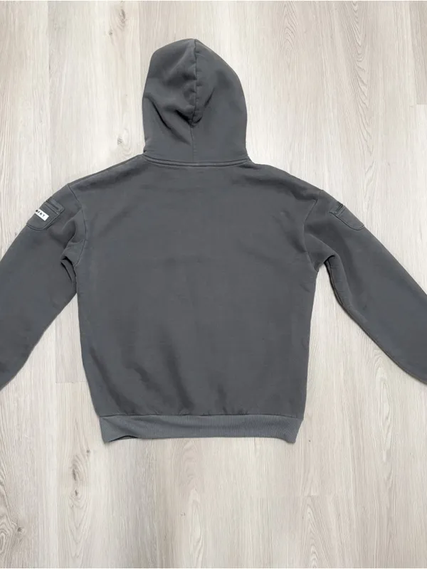 Comfrt Steel Grey Essentials Unisex Zip Kangaroo Pockets Hoodie Sweatshirt Large - Image 5