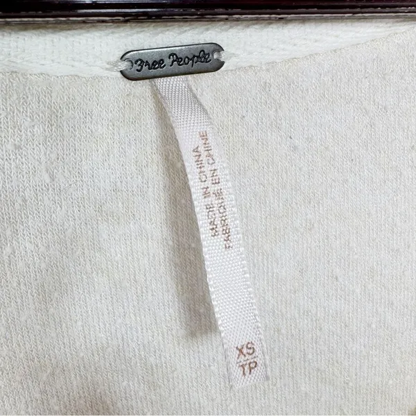 Free People Take It Off‎ Sweatshirt Inside Out Raglan Slouchy Ivory XS - Image 10