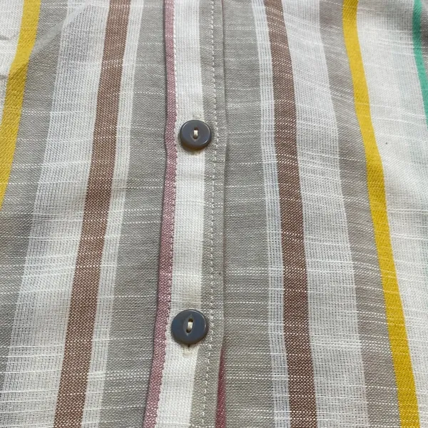 Anthropologie Striped Button Down Shirt - Multicolor Size 8 100% Cotton - Image 6
