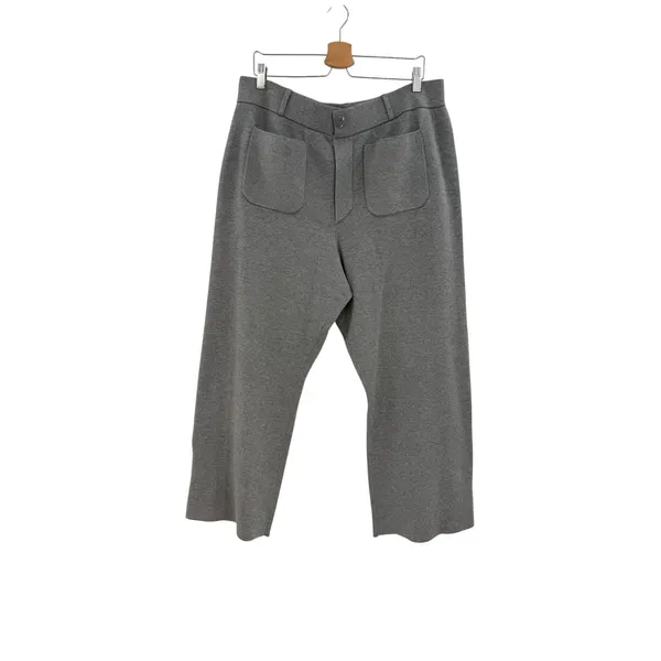Anthropologie Maeve Colette Sweater Knit‎ Wide Leg Crop Pants Gray Size XL - Image 3
