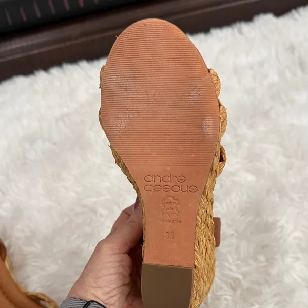 Andre Assous Tan Braided Wedges Size 5 - Image 7