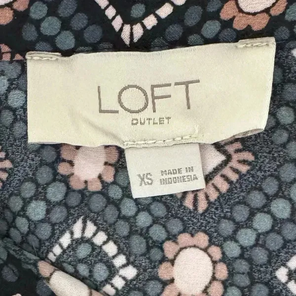 Ann Taylor LOFT Geometric Floral Shirt Dress Pink Gray Long Sleeve Women’s XS/S - Image 7
