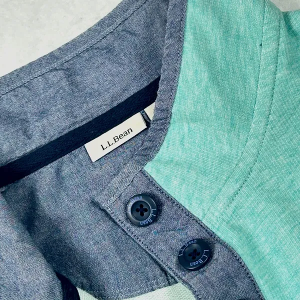 L.L.Bean Women XL Quarter Snap Pullover Coastal Preppy Fleece Teal‎ Blue Green - Image 7
