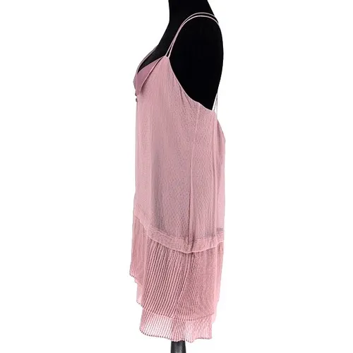 Symbiose by‎ Linda A Mini Dress Womens Medium Rose Pink Coquette Pleated Y2K - Image 4