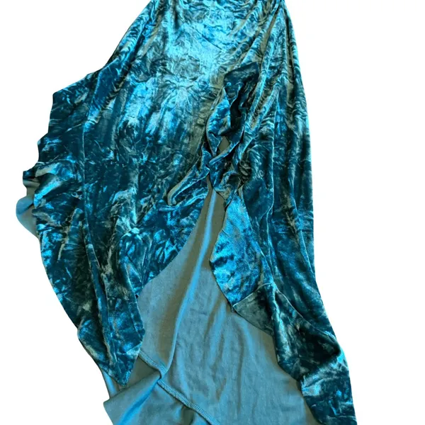 Silence + Noise Luna Velvet Midi Dress High Slit Strapless Flowy Size XS NWT - Image 4