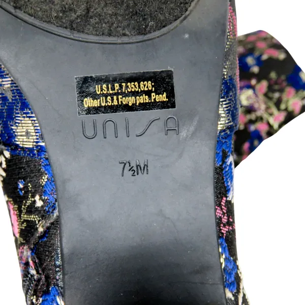 Unisa Uncayzea Ankle Boots Floral Embroidered Black Heel Booties 7.5 - Image 9