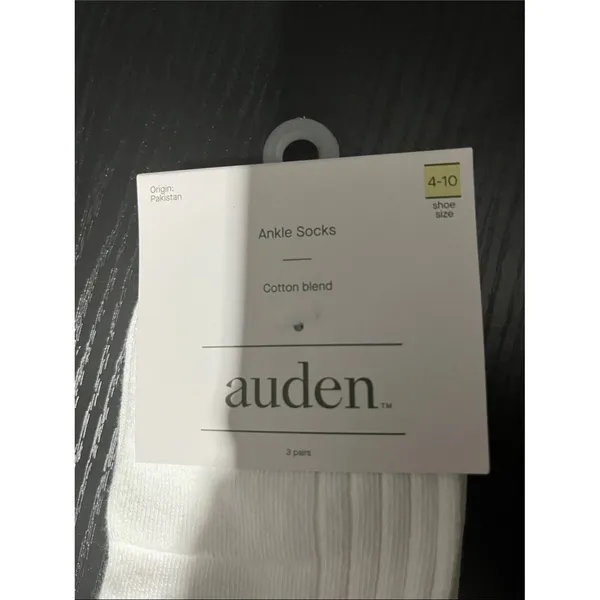 3pk Auden Ankle Socks White Size undefined - Image 5
