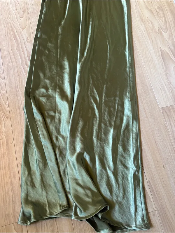 Strapless Olive Green Maxi Dress Size XS - Image 5