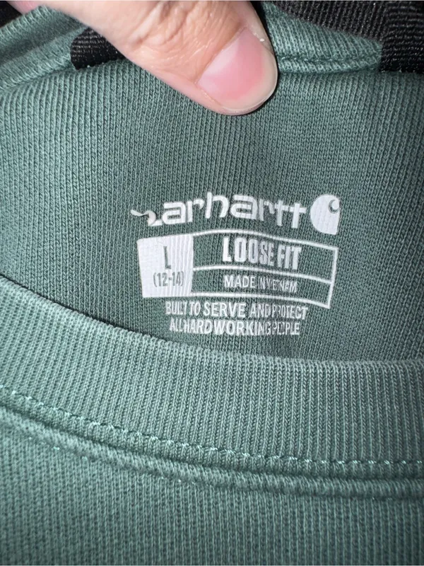 Carhartt Women's Crewneck Sweatshirt in Sage - Image 3