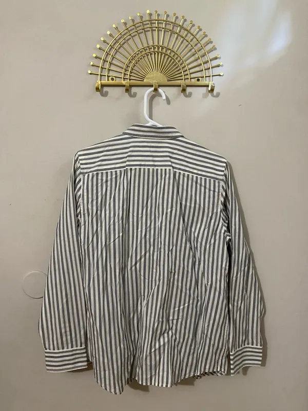 Jones New York 100% Cotton Vertical Stripe Dress Shirt - Image 2