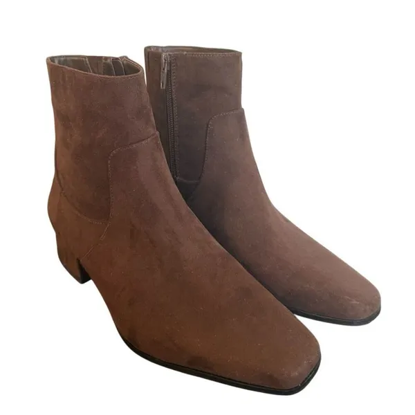 Universal Thread coral brown faux suede bootie size 6 wide - Image 10