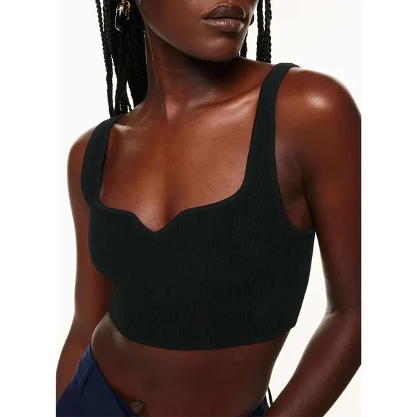 Aritzia Babaton Sculpt Knit Notch Tank Black - Image 2