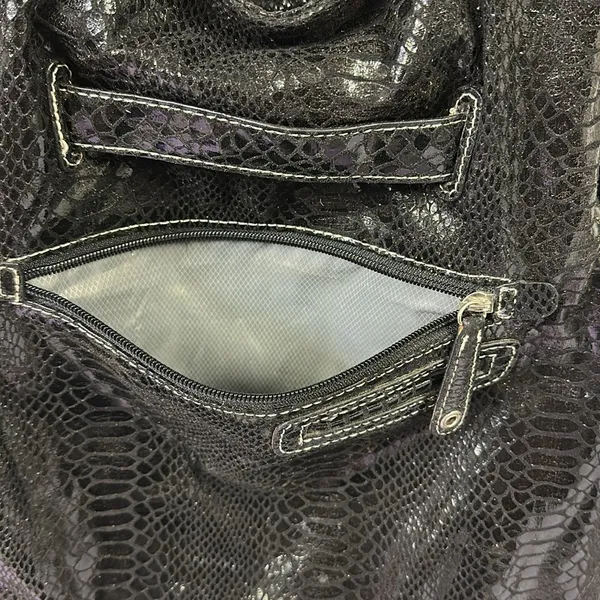 Source Unknown Animal Print Snakeskin Sequined Tote Should Bag Purse 15 x 14 x 6.5 inches - Image 5