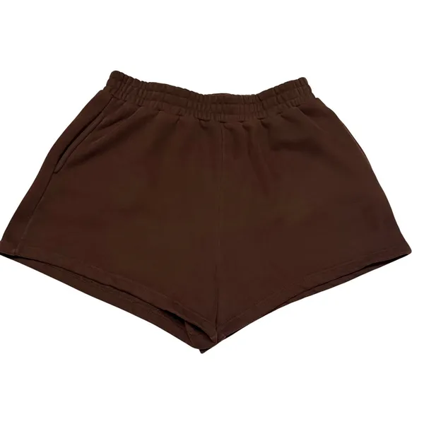 Parke Brown Sweat Shorts Comfy Loungewear Streetwear Athleisure Womens Size L/XL - Image 3