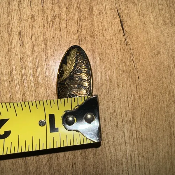 Damascene Flying Bird Leaf Vines Flower Oval Fashion Brooch Lapel Pin‎ - Image 4