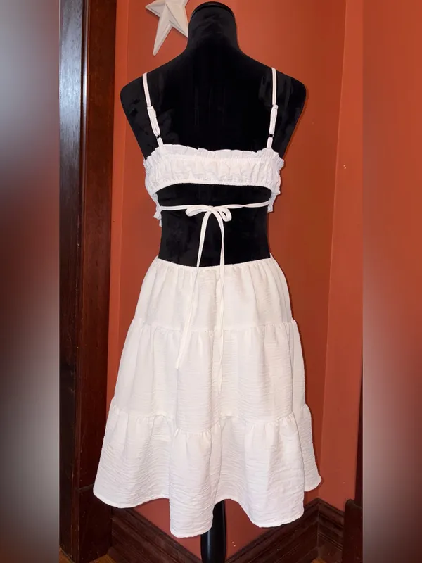 Wenrine white tiered cutout dress - Image 3