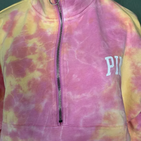 Victoria’s Secret Pink oversized Pink Tie dyed Sweatshirt, size Small, NWT - Image 11