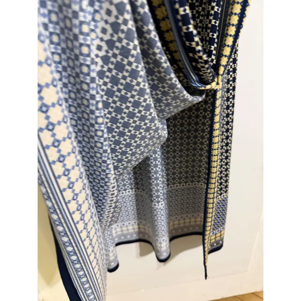 Max Studio Blue Geometric Tile Print Sleeveless Maxi Dress Medium 8901W61 - Image 3