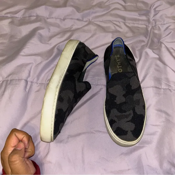 Rothy's The Original Slip On Womens Size 9 Gray Camo Casual Low Sneakers Shoes - Image 2
