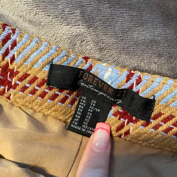 Forever 21 Plaid Tan Skirt - Image 2