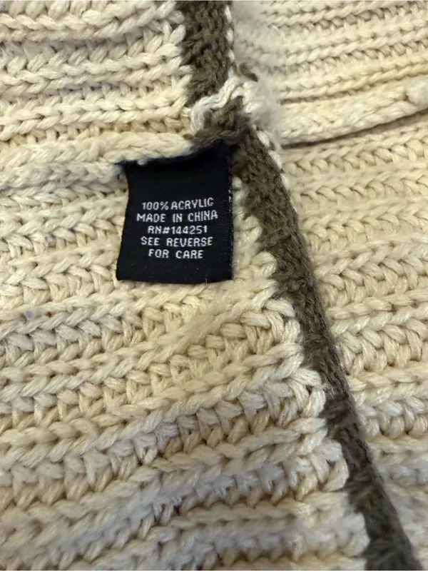 moon & madison Cream and Black Striped Scoop Neck Sweater - Image 4