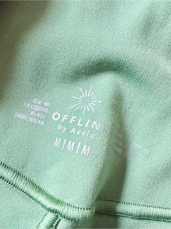 Aerie OFFLINE Real Me High Rise 7/8 Leggings Green Medium Short Inseam - Image 4