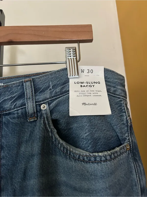 Madewell The Low-Slung Baggy Jean in Airy Denim Pickett Wash NWT $148 Size 30 - Image 5
