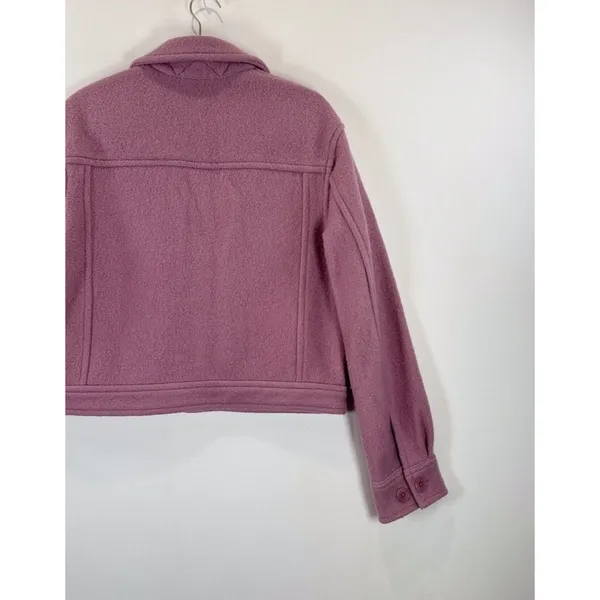 Aritzia Wilfred Free Womens Shirt Jacket Pink Autumn Merino Wool Shacket Small - Image 10