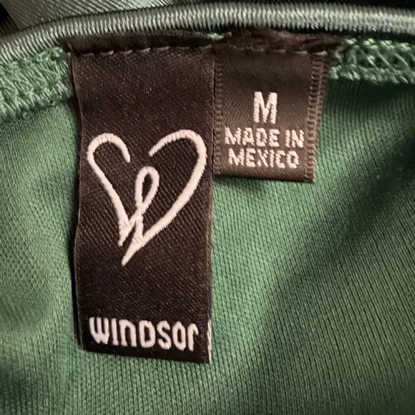 Windsor Dark Green Satin Ruched Strapless Mini Dress Size M Cocktail Homecoming - Image 4