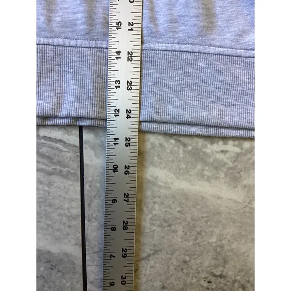 Three Dots Women Heather Gray Quarter Zip Fleece Sweatshirt Pullover Size M - Image 4