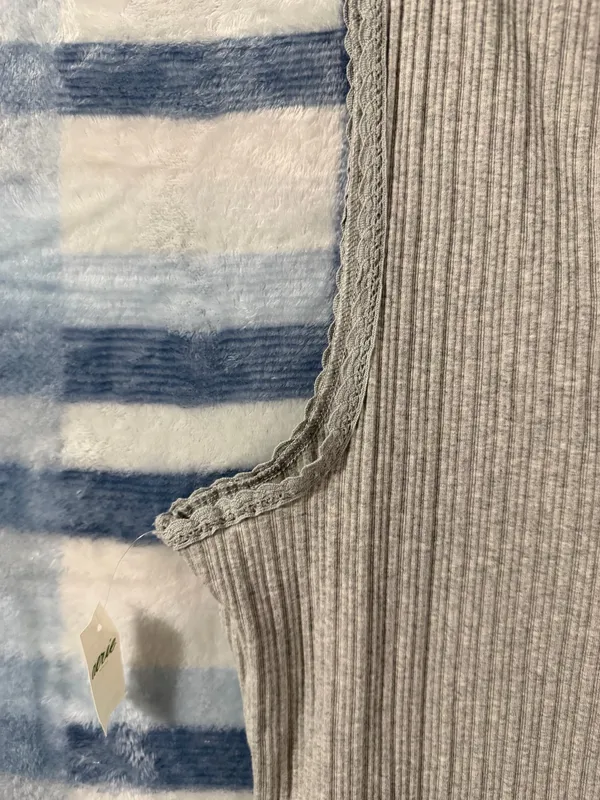 Aerie Ribbed Button-Down Tank Top with Lettuce Edge - Image 8