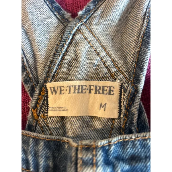 We The Free FREE PEOPLE Ziggy Denim Overalls Shortalls Size Medium M Shorts - Image 4