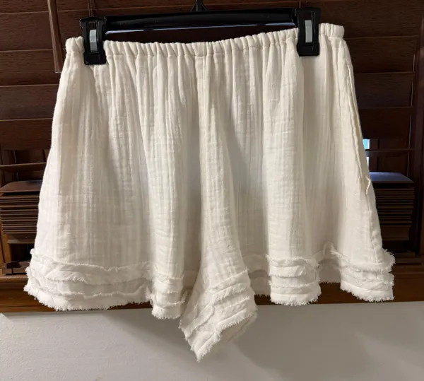 Free People NWT $168 Ivory Aldous Embroidered Button Front Raw Seaming Set S - Image 7