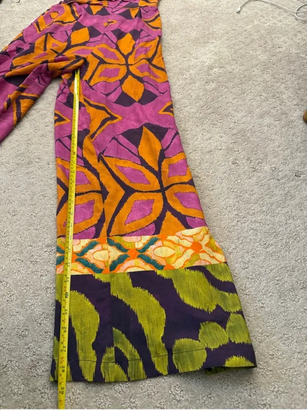 Zara boho Strapless Wide-Leg Jumpsuit in Magenta & Orange - Image 7