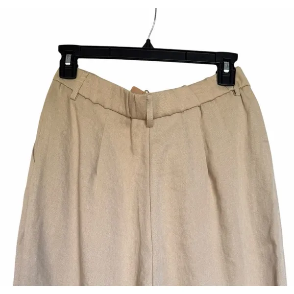 OGL Ecru Wide Leg Pants European Linen Blend High Rise NWT Medium Coastal Chic - Image 7
