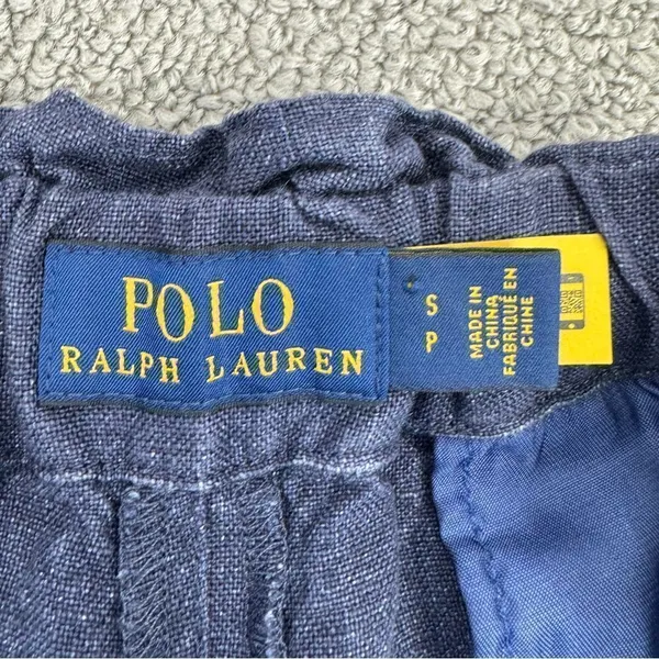 Polo Ralph Lauren Linen Drawstring Wide Leg Pants Denim Blue Small‎ Paperbag - Image 11