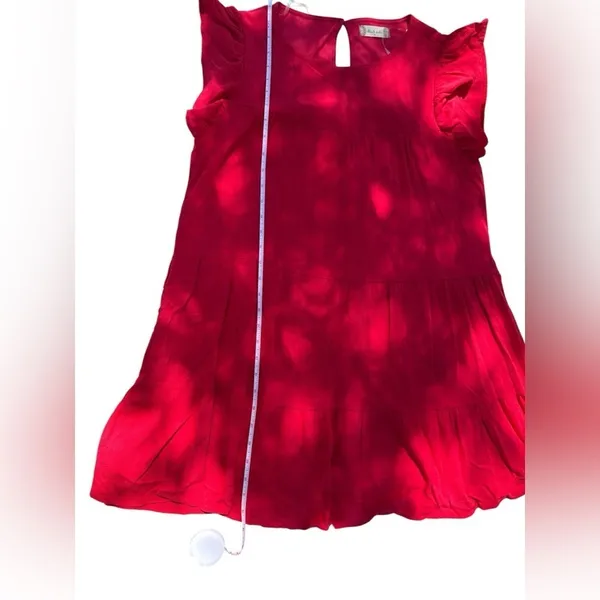 Altard State‎ Red Ruffle Sleeve Tiered Mini Dress Medium Feminine Babydoll Y2K - Image 8