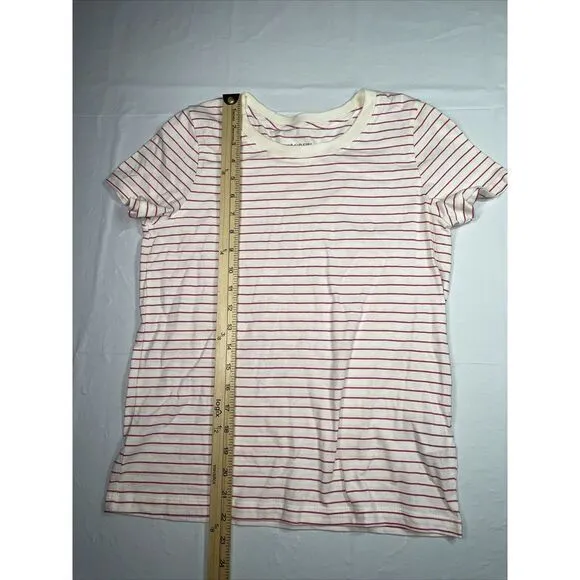 J. Crew Factory Broken-In Pink Stripped Short Sleeve Women's‎ Shirt Size XS - Image 3